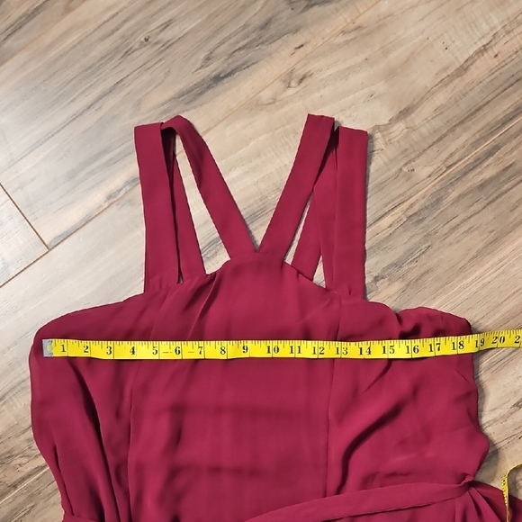 Torrid Women's Burgundy Strappy Chiffon Trapeze Women's Dress NWT - Picture 8 of 11
